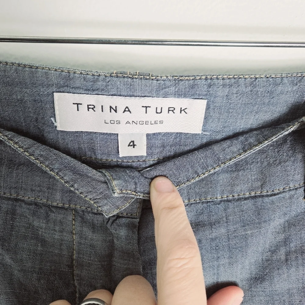 Trina Turk Los Angeles Blue Denim Bermuda Short Pants
